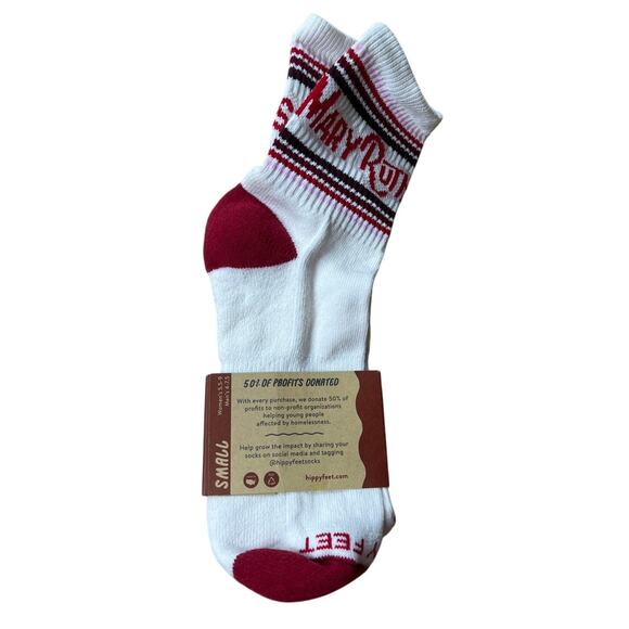 NWT Hippy Feet Marry Ruth Red/White Unisex M 4-7.5 W 5.5-9 Socks - Picture 2 of 4